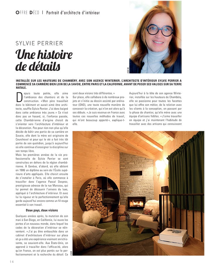 Portrait de Sylvie Perrier architecte d'intérieur en Savoie